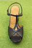 Women's Kegy Sandal - Black Leather Top View