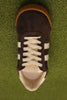 Women's Elan Sneaker - Mocha/White Suede/Leather Top View