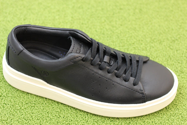 Men's Craftswift Sneaker - Black Leather Side Angle View