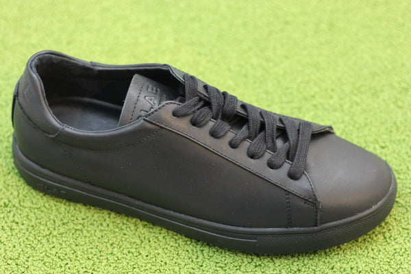 Unisex Bradley Low Sneaker -  Triple Black Leather Side Angle View