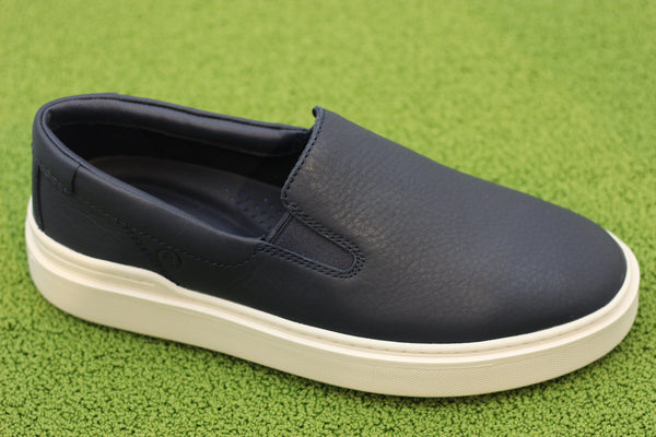Men's Craftswift Slip On - Navy Leather Side Angle View