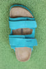 Women's Uji Hex Sandal - Digital Green Leather/Suede Top View