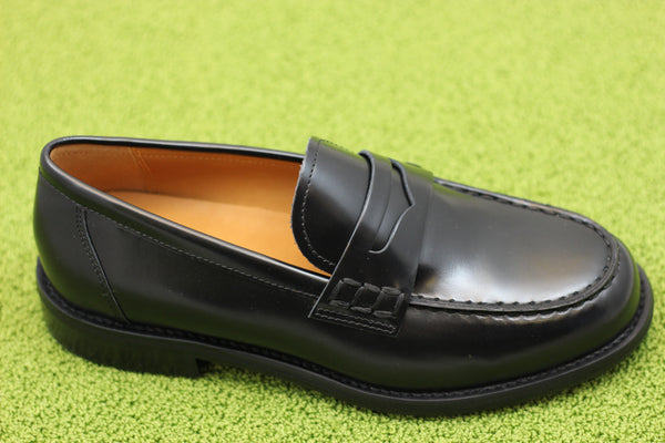 Womens Linn Loafer - Black Leather Side Angle View