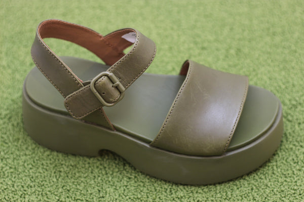 Women's Tasha Sandal - Jasper Leather Side Angle View