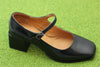 Women's Christopher Mary Jane - Black Calf Side Angle View