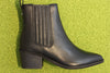 Women's Morzine Top Chelsea Boot - Black Leather Side VIew