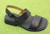 Women's Dana Sandal - Black Leather Side Angle View