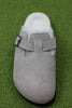 Women's Boston Shearling Clog - Stone Coin Suede/Shearling Top view