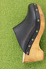 Women's Zorba Clog - Black Leather Side View