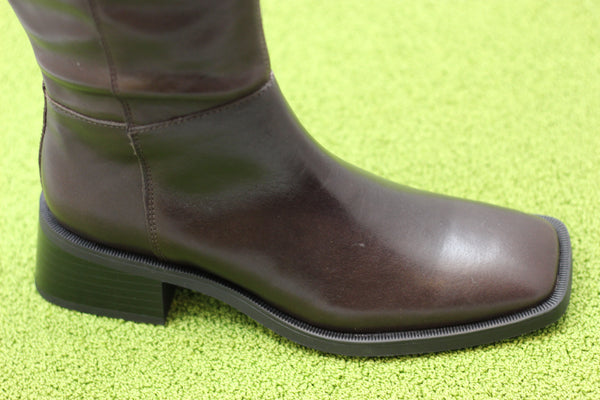 Women's Blanca Tall Boot - Chocolate Leather Side Angle View