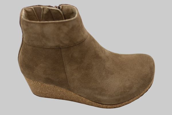 Women's Ebba Wedge Boot - Dark Tea Suede Side Angle View
