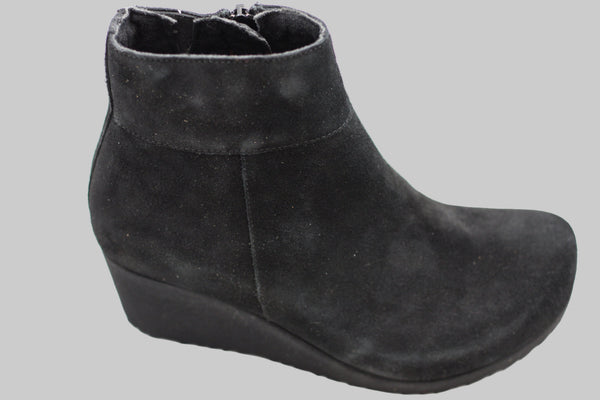 Women's Ebba Wedge Boot - Black Suede side angle view
