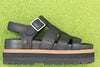 Women's Orianna Twist Sandal - Black Leather Side View