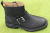 Women's Rowena Buckle Boot - Black Leather side angle view