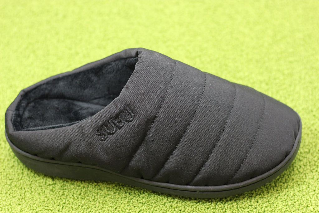 Unisex Nannen Slipper - Black Nylon Side Angle View