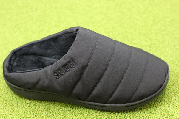Unisex Nannen Slipper - Black Nylon Side Angle View