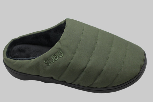 Unisex Nannen Slipper - Khaki Nylon Side Angle View