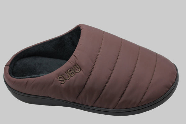 Unisex FallWinter Slipper - Cocoa Nylon Side Angle View