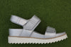 Women's Elba Velcro Sandal - Plata Metal Leather Side View