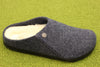 Mens Zermatt Slipper - Dark Blue Wool/Shearling Side Angle View
