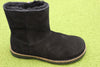 Women's Uppsala Zip Shearling Boot - Black Suede/Shearling Side Angle View