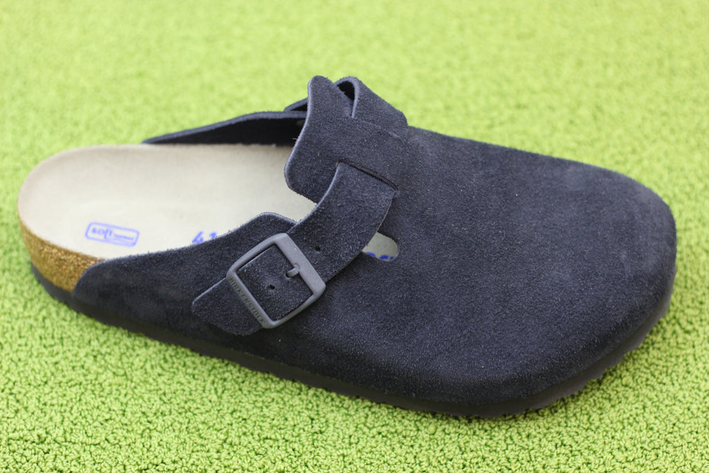 Men's Boston Clog - Midnight Suede Side Angle View