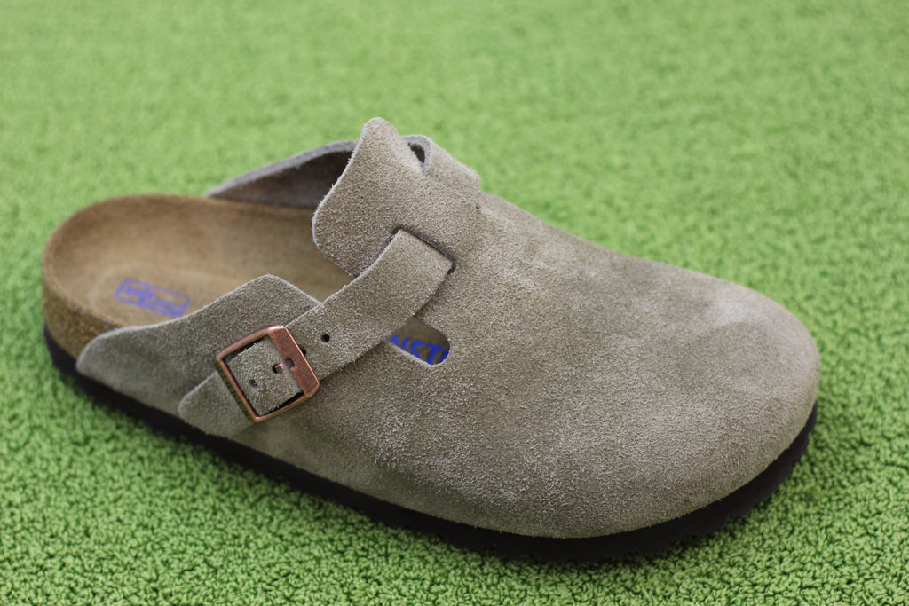 Men s Boston Clog Taupe Suede