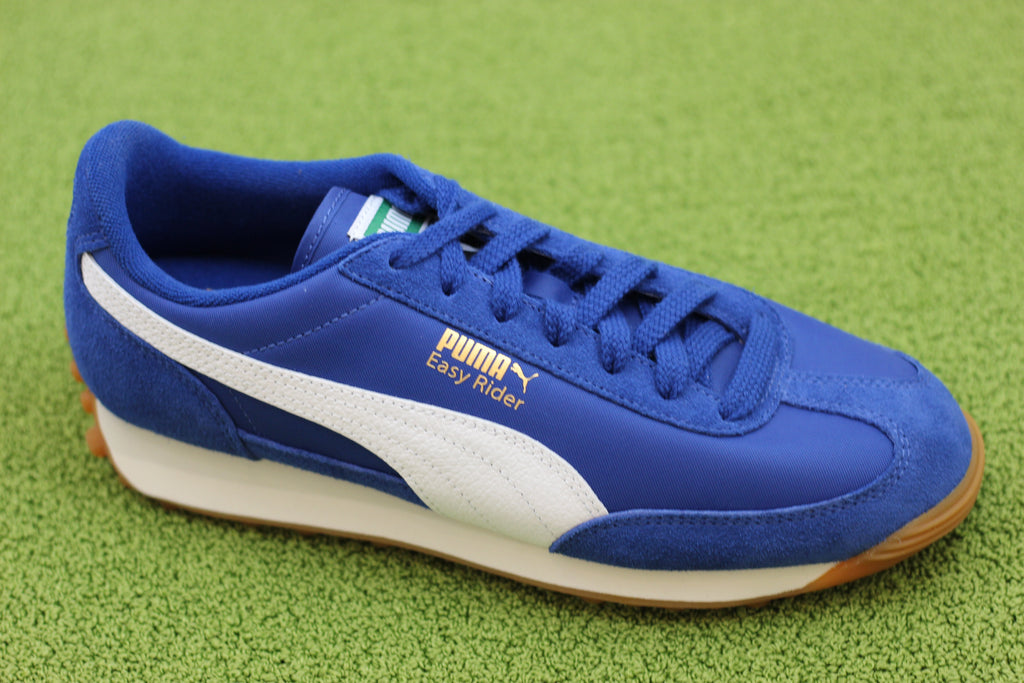 Puma blue leather sneakers on sale