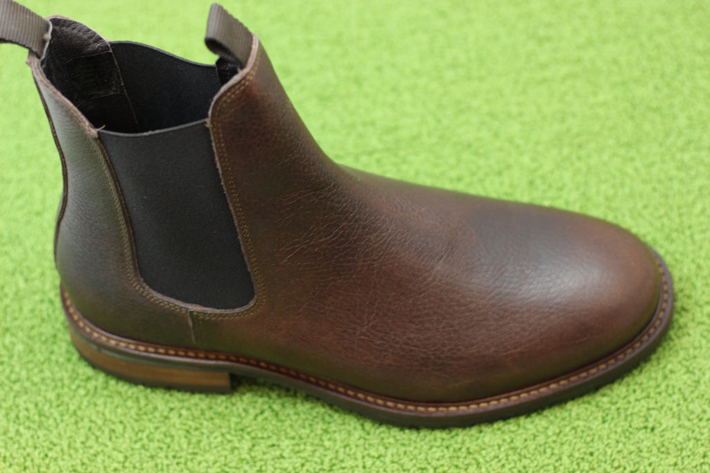 Mens York Chelsea Boot - Brown Leather Side Angle View