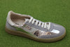 Women's 3AS420 Sneaker - Silver Metallic Leather Side Angle View