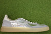 Women's 3AS420 Sneaker - Silver Metallic Leather Side Angle View