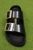 Women's Arizona Droplet Buckle Sandal - Black Patent Leather