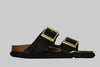 Women's Arizona Droplet Buckle Sandal - Black Patent Leather Side View