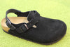 Men's Tokio Clog - Black Suede Side Angle View