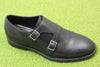 Womens Heidi Monkstrap- Black Leather Side Angle View