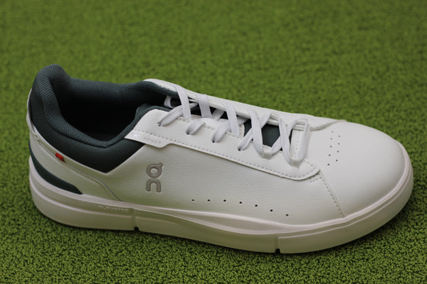 Mens Roger Advantage Sneaker - White/Olive Synthetic Leather Side Angle View