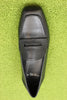 Womens Debbi Heel Loafer - Black Leather Top View
