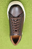 Men's Goswell Tie Sneaker -  Brown Leather Top View