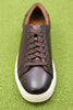 Men's Goswell Tie Sneaker -  Brown Leather Top View