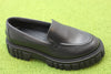 Women's Page Loafer - Black Leather Side Angle View