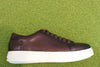 Men's Goswell Tie Sneaker -  Brown Leather Side View