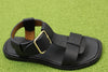 Women's Ramone Sandal- Black Leather Side Angle View