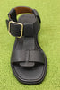Women's Ramone Sandal- Black Leather Front View