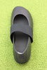 Womens Right Mary Jane Slip On - Black Leather Top View