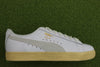 Unisex Clyde Vintage Sneaker - White/Lt Straw Leather/Suede Side View