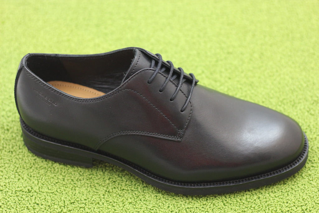 Mens Mario Oxford - Black Leather Side Angle View