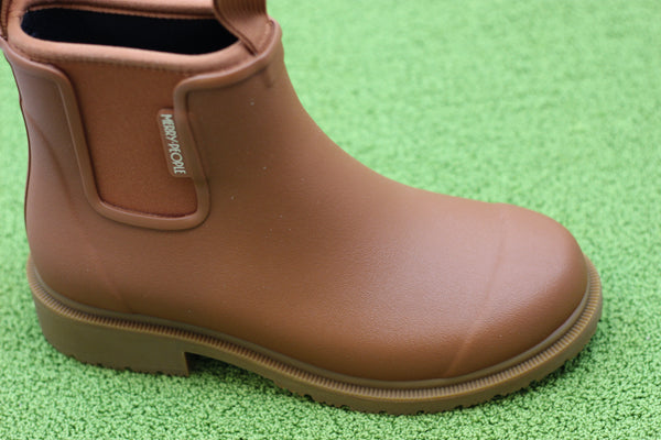 Womens Bobbi Rain Boot - Rust Rubber/Neoprene Side Angle View