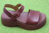 Women's Tasha Sandal - Burgundy Leather Side View
