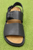 Mens Lluc Sandal- Black Leather Front View