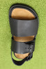Mens Lluc Sandal- Black Leather Top View